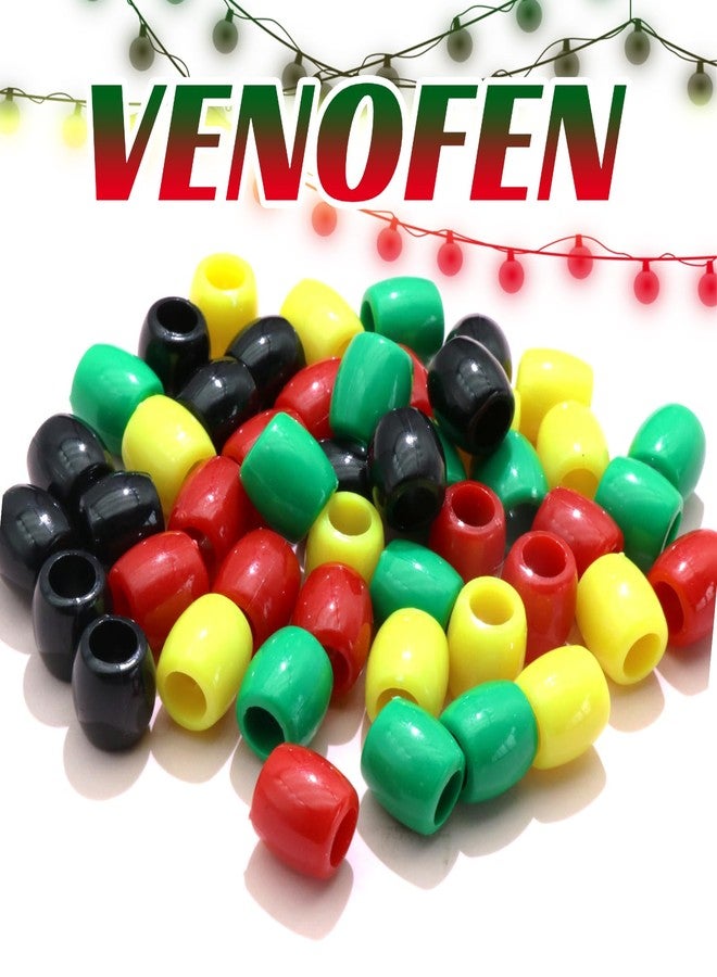 VENOFEN 48PCS Hair Beads Loc Dreadlock Jewelry 4 Colors Hair Tube Bead for Braids Acrylic Pony Bead Accessories for Kids Girls - Image 2